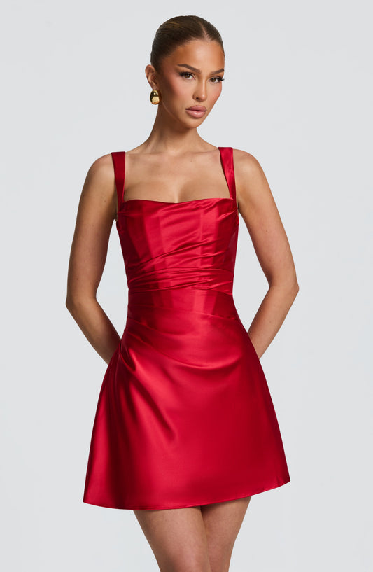 Calanthe Mini Dress - Red